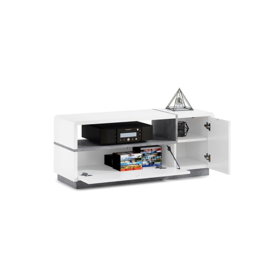 Mesa de TV FRED branco/cinzento