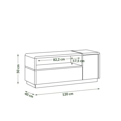 Mesa de TV FRED branco/cinzento