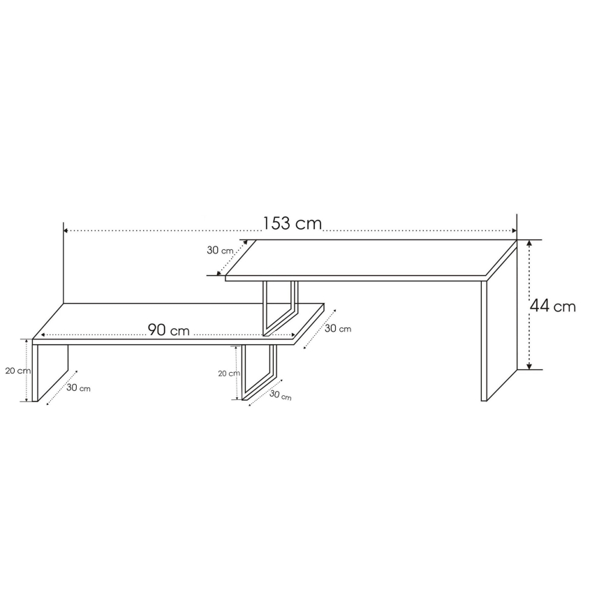 Mesa de TV OVIT 44x153 cm castanho/preto