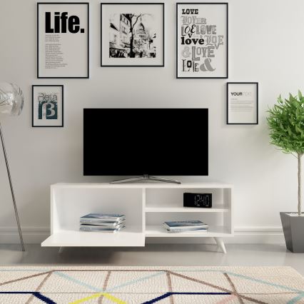 Mesa de TV VENEDIK 43,7x120 cm branco