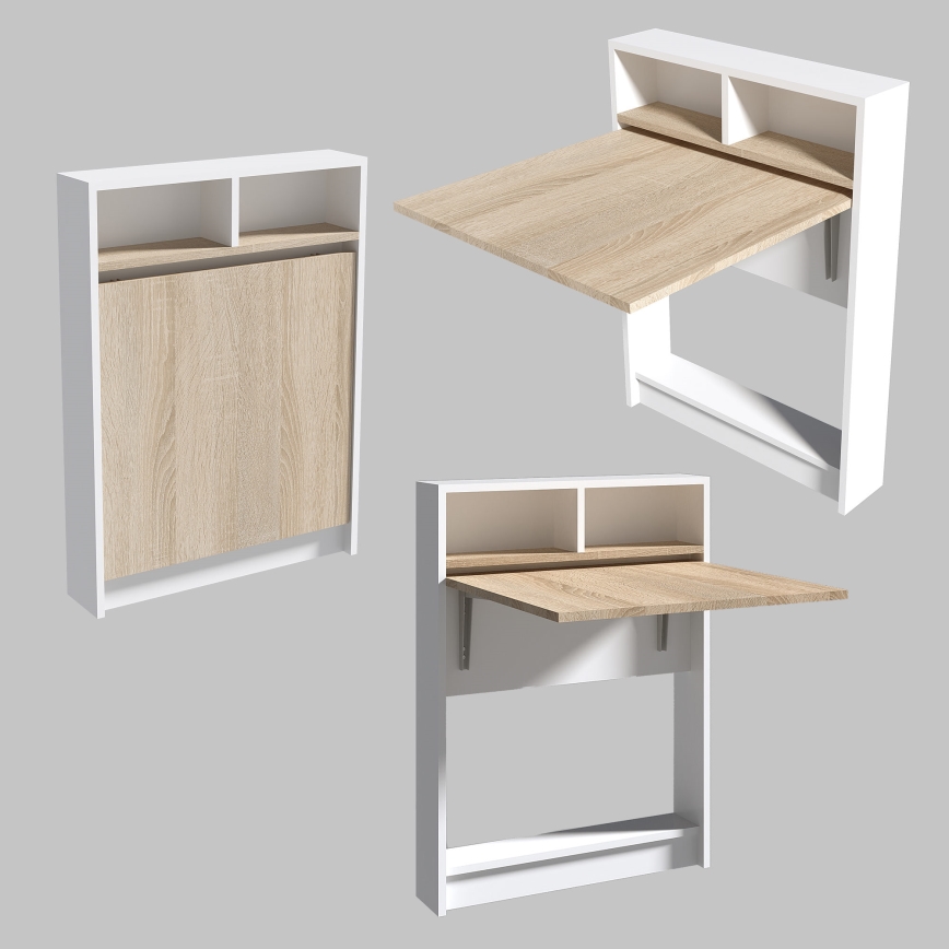 Mesa dobrável BRACKED 96x70 cm branco/marrom