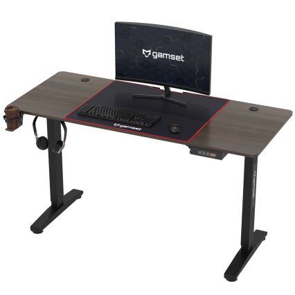 Mesa de jogo ajustável em altura CONTROL 140x60 cm castanho/preto