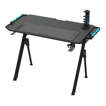 Mesa gaming FALCON com LED RGB retroiluminação 116x60 cm preto