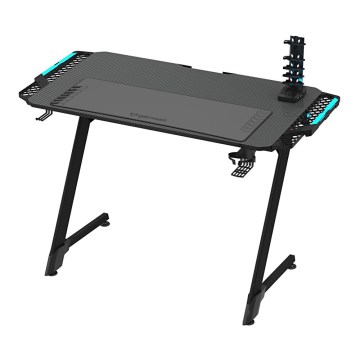Mesa gaming SNAKE com LED RGB retroiluminação 100x60 cm preto