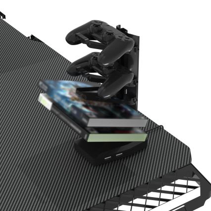 Mesa gaming SNAKE com LED RGB retroiluminação 100x60 cm preto