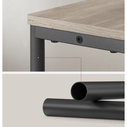 Mesa lateral com tomada integrada e portas USB ROD castanha/preta