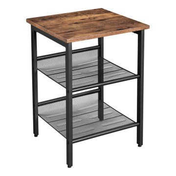 Mesa lateral ELDUR castanho/preto