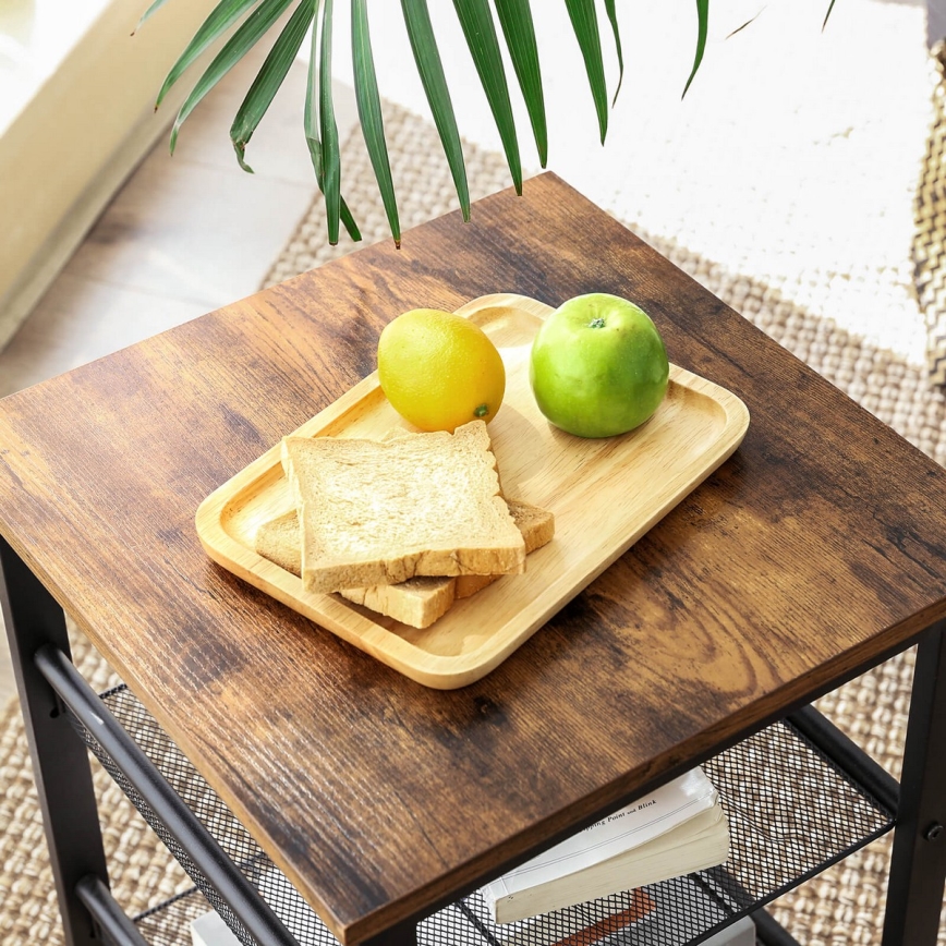 Mesa lateral ELDUR castanho/preto
