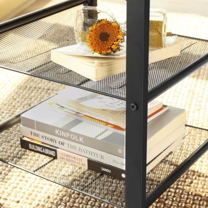Mesa lateral ELDUR castanho/preto
