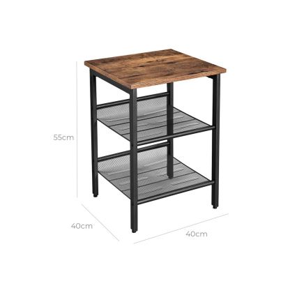 Mesa lateral ELDUR castanho/preto