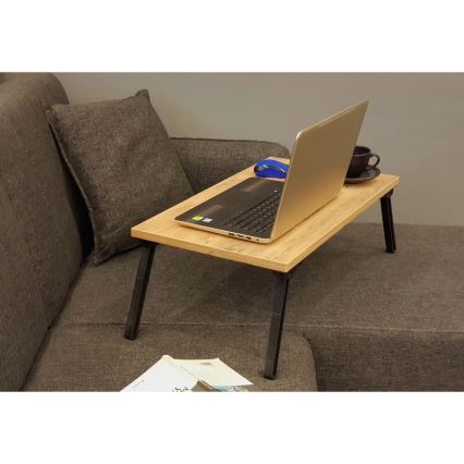 Mesa para cama GUSTO 24,5x60 cm bege/preta