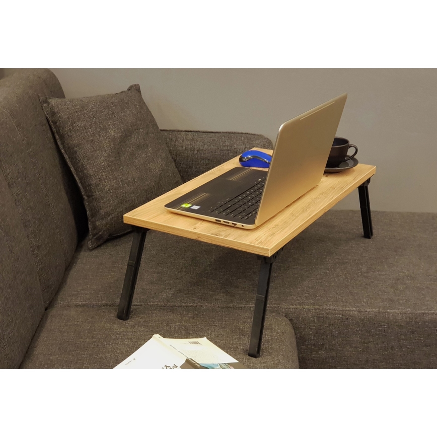 Mesa para cama GUSTO 24,5x60 cm bege/preta