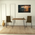 Mesa para refeição SANDALF 75x90 cm castanho/preto
