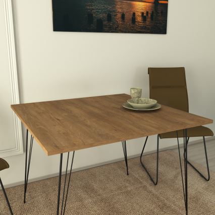 Mesa para refeição SANDALF 75x90 cm castanho/preto