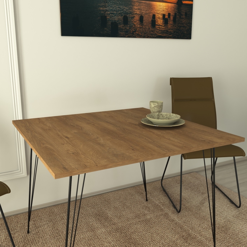 Mesa para refeição SANDALF 75x90 cm castanho/preto