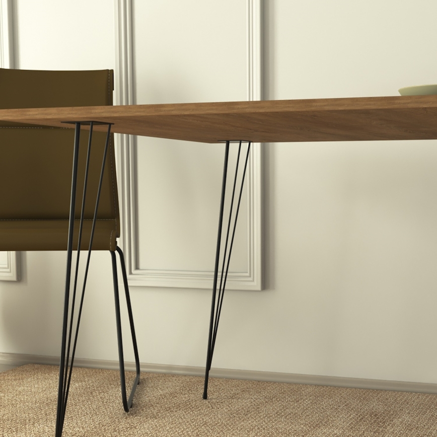Mesa para refeição SANDALF 75x90 cm castanho/preto