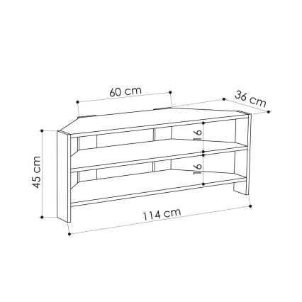 Mesa para TV THALES 45x114 cm carvalho