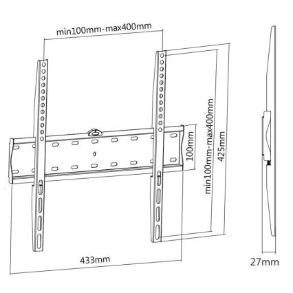 MK FLORIA MKF-17DF441 - Suporte de parede fixo para TV 65" preto