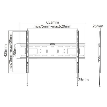 MK FLORIA MKF-17DF641 - Suporte de parede fixo para TV 80" preto