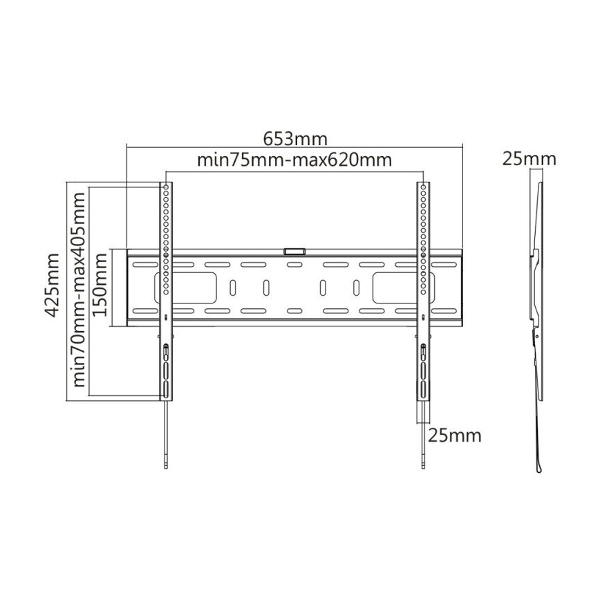 MK FLORIA MKF-17DF641 - Suporte de parede fixo para TV 80" preto