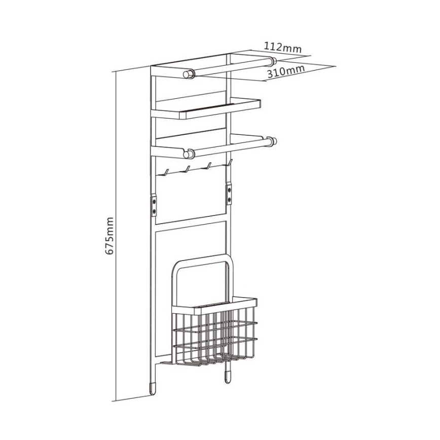 MK FLORIA MKF-21MG02W - Organizador magnético 67,5x31 cm branco