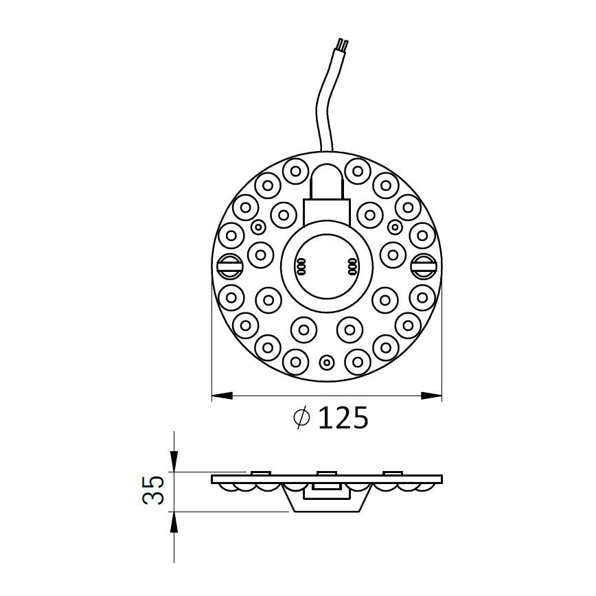 Módulo magnético LED/12W/230V, diâmetro 12,5 cm, 2700/3000/4000/5000/6500K