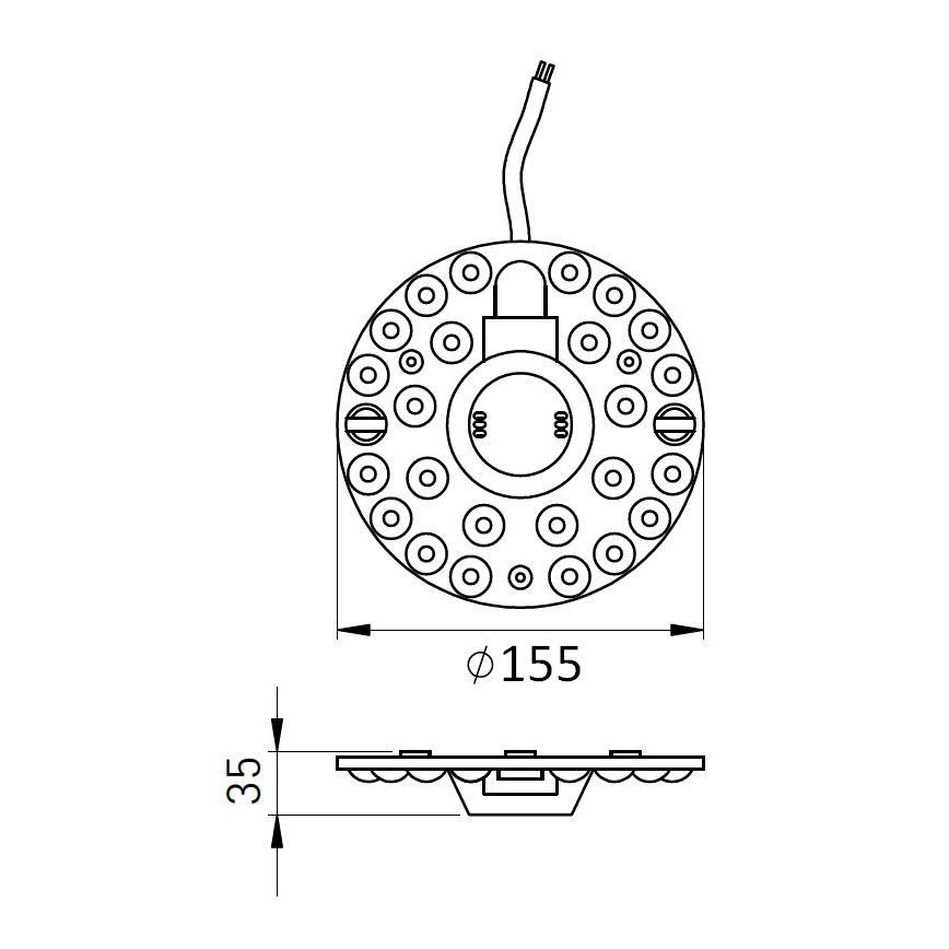Módulo magnético LED 18W/230V, diâmetro 15,5 cm, 2700/3000/4000/5000/6500K