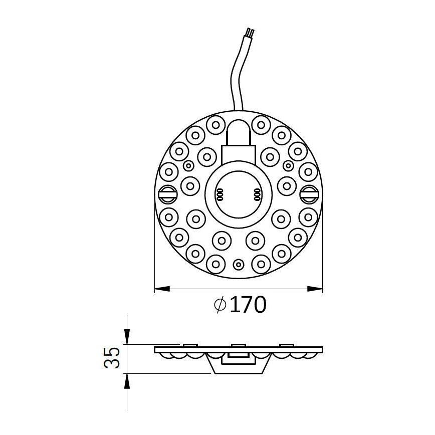 Módulo magnético LED/18W/230V Ø 17 cm 2700/3000/4000/5000/6500K