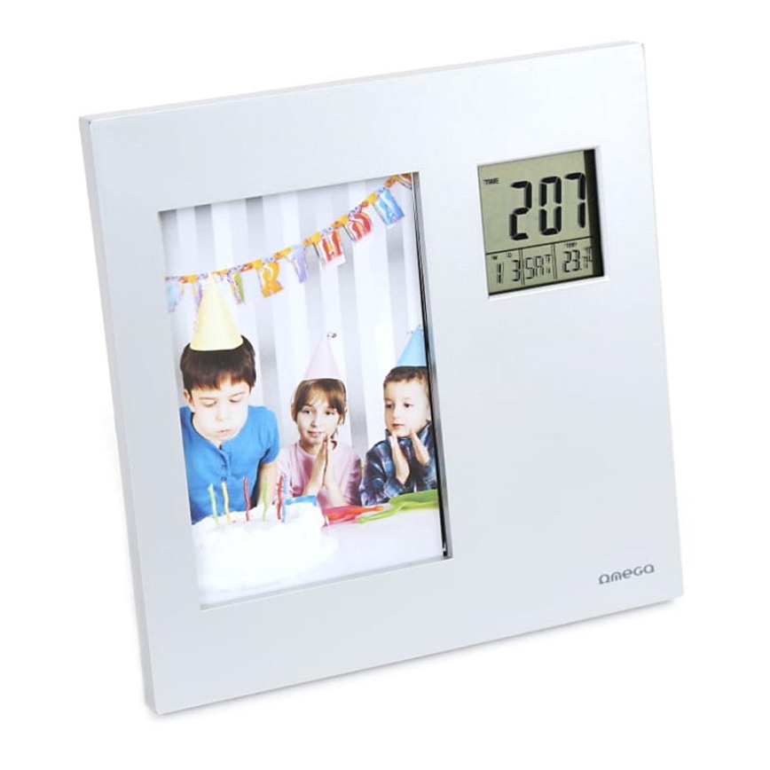 Moldura para Fotos com Relógio Digital e Termómetro 2×AAA