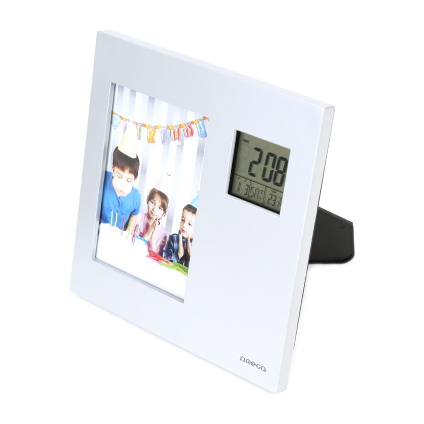 Moldura para Fotos com Relógio Digital e Termómetro 2×AAA