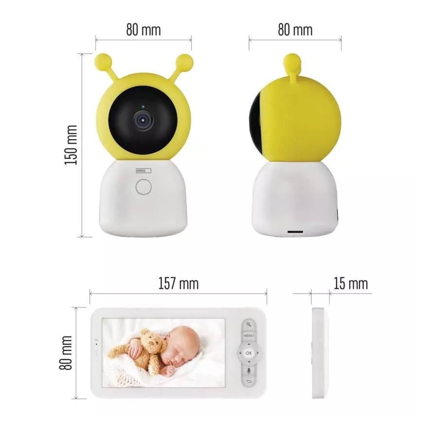 Monitor para bebé GoSmart 5V Wi-Fi Tuya