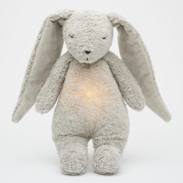 Moonie - Amigo aconchegante com melodia e iluminação coelho 2.0 organic cinzento
