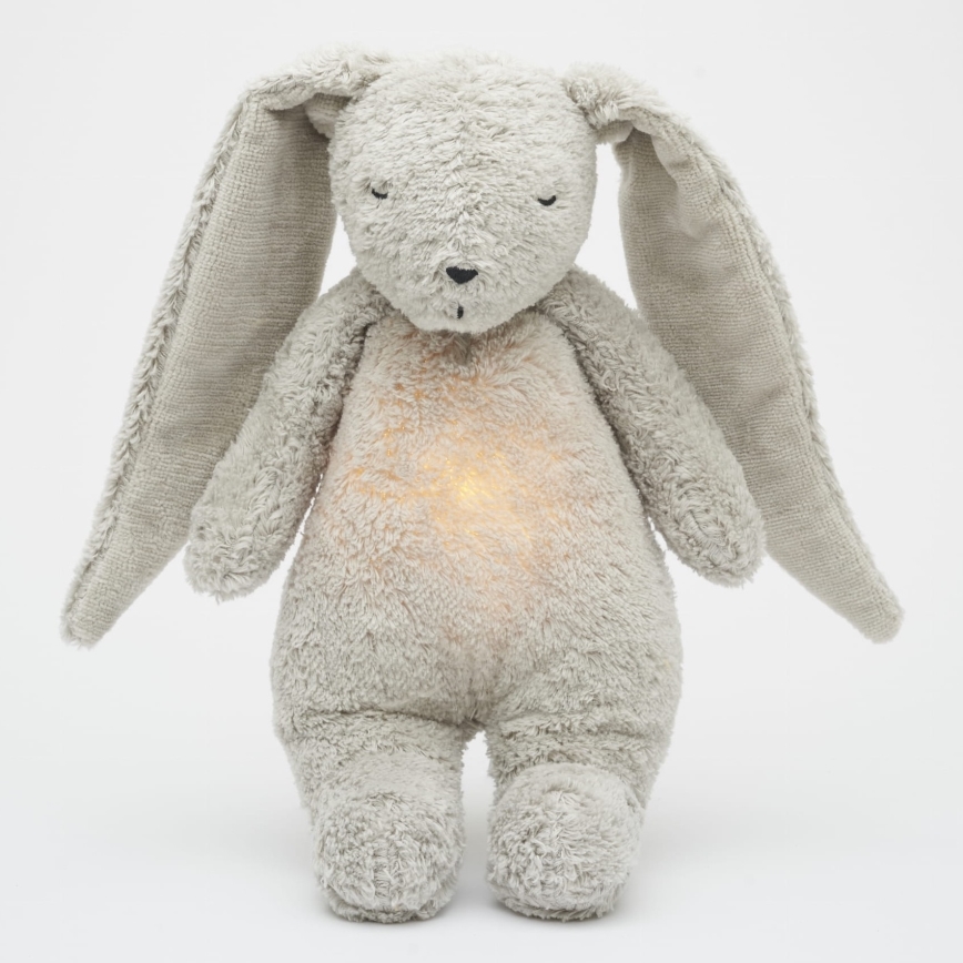 Moonie - Amigo aconchegante com melodia e iluminação coelho 2.0 organic cinzento