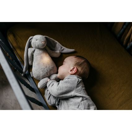 Moonie - Amigo aconchegante com melodia e iluminação coelho 2.0 organic cinzento