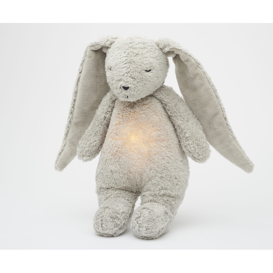 Moonie - Amigo aconchegante com melodia e iluminação coelho 2.0 organic cinzento