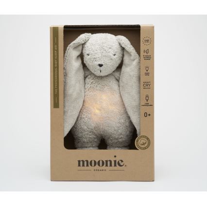 Moonie - Amigo aconchegante com melodia e iluminação coelho 2.0 organic cinzento