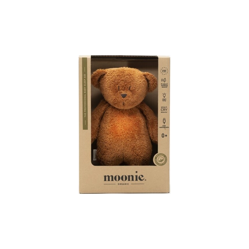 Moonie - Amigo aconchegante com melodia e iluminação urso pequeno 2.0 organic caramel