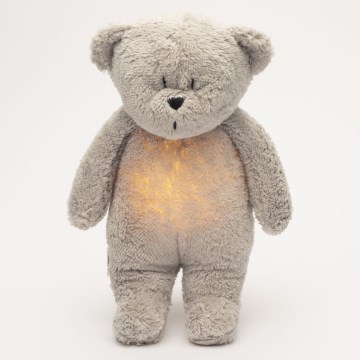 Moonie - Amigo aconchegante com melodia e iluminação urso pequeno 2.0 organic cinzento