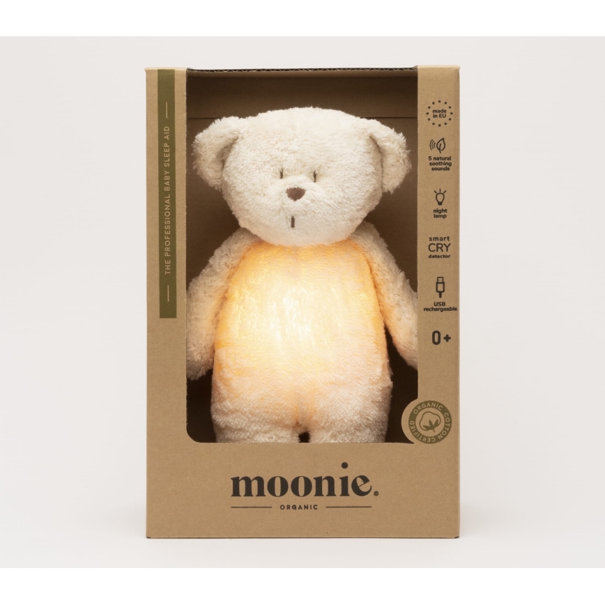 Moonie - Amigo aconchegante com melodia e iluminação urso pequeno 2.0 organic polar