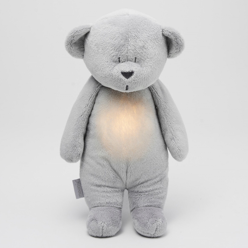 Moonie - Amigo aconchegante com melodia e iluminação urso pequeno 2.0 prateado
