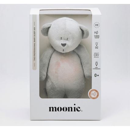 Moonie - Amigo aconchegante com melodia e iluminação urso pequeno 2.0 prateado