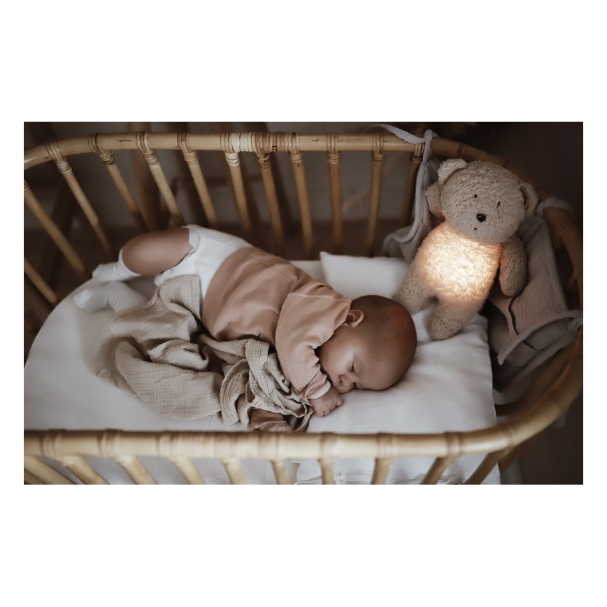 Moonie - Amigo aconchegante com melodia e iluminação urso pequeno organic rosa natur