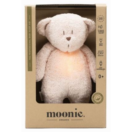 Moonie - Amigo aconchegante com melodia e iluminação urso pequeno organic rosa natur