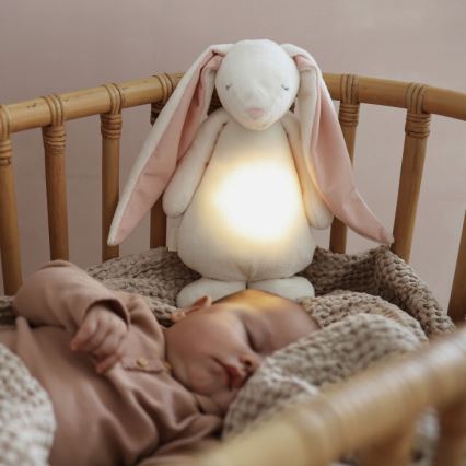 Moonie - Companheiro de aconchego com uma melodia e coelhinho com luz creme