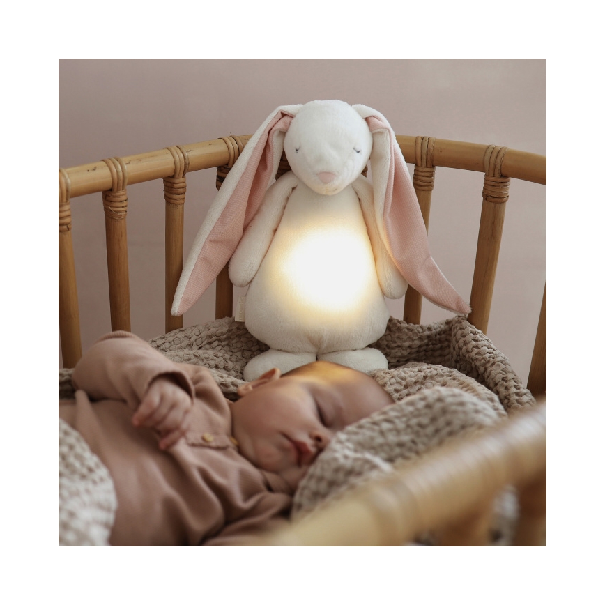Moonie - Companheiro de aconchego com uma melodia e coelhinho com luz creme