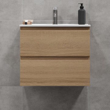 Móvel de casa de banho com lavatório HENRY 61 cm, carvalho