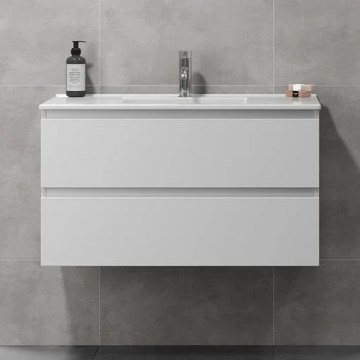 Móvel de casa de banho com lavatório HENRY 91 cm branco