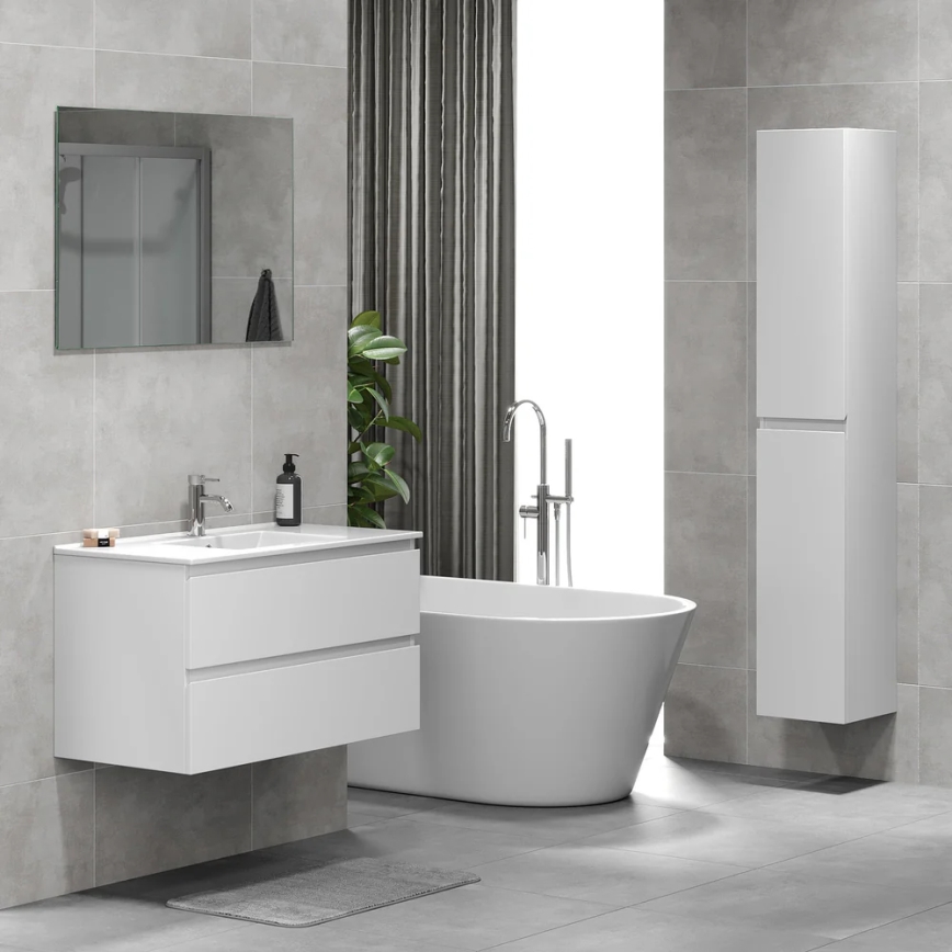 Móvel de casa de banho com lavatório HENRY 91 cm branco