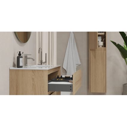 Móvel de casa de banho com lavatório LYKE 60 cm em carvalho