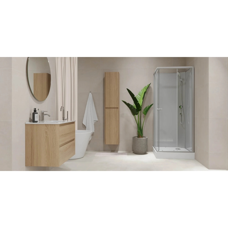 Móvel de casa de banho com lavatório LYKE 60 cm em carvalho